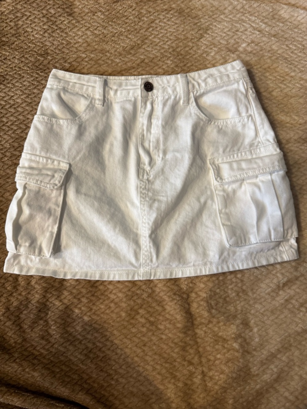 White Jean Mini Skirt
